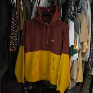 Levi’s Men’s Hoodie- Maroon and Mustard